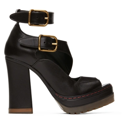 Chloé Black 150 Platform Buckled Leather Sandals