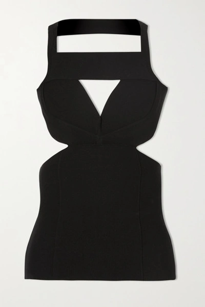 Rick Owens Open-back Stretch-knit Top In Black