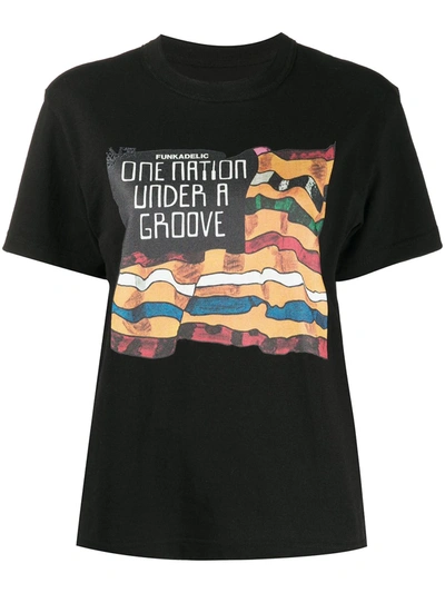 Sacai 'funkadelic' Graphic Print T-shirt In Black