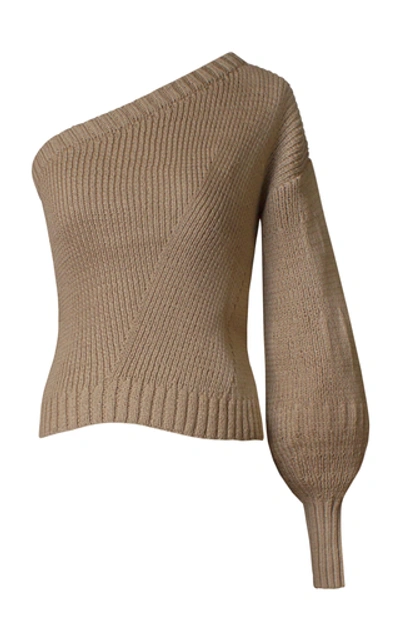 Alejandra Alonso Rojas Ribbed Knit Sweater In Brown