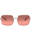 Ray Ban Square 1971 Washed Evolve Sunglasses Bronze-copper Frame Red Lenses 54-19 In Photocromic Red Gradient Bordeaux