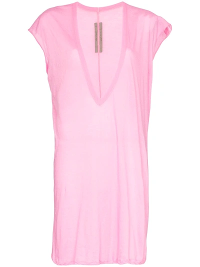 Rick Owens Dylan T Dress In Rose-pink Cotton