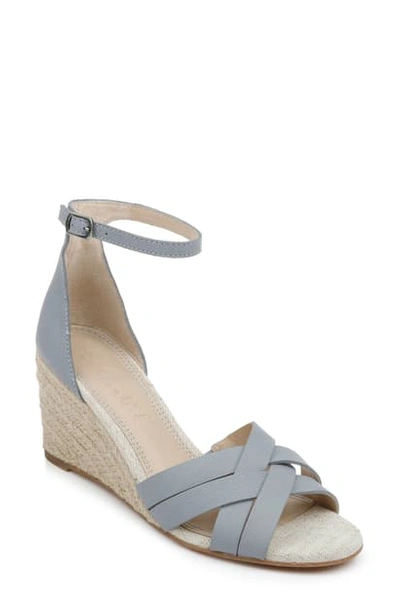 Splendid Maddy Espadrille Wedge Sandal In Sky Blue Leather