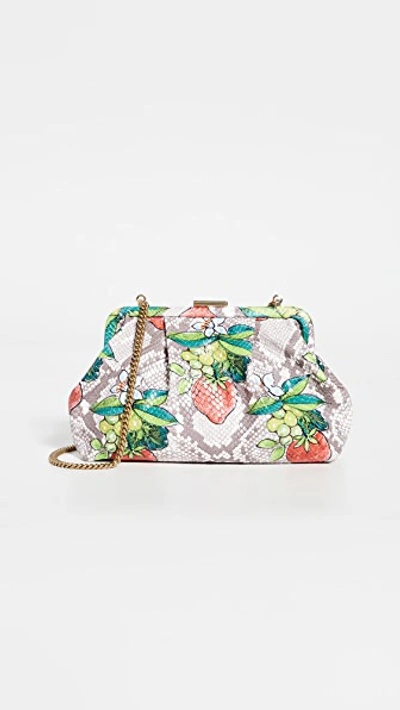 Clare V Sissy Print Clutch In Strawberry Snake