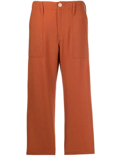 Jejia Cropped Straight Leg Trousers In Orange