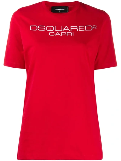 Dsquared2 T-shirt M/c Scritta Rossa In Red