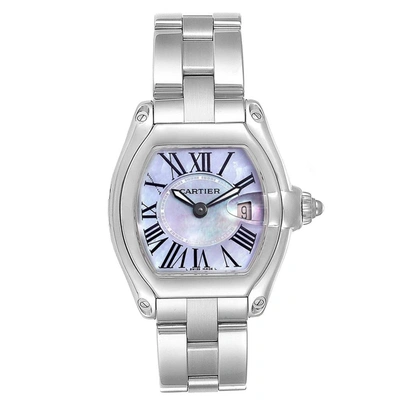 Cartier Roadster Purple Mother Of Pearl Dial Steel Ladies Watch W6206007 In Not Applicable