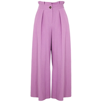 Palones Lilac Wide-leg Cotton-blend Trousers
