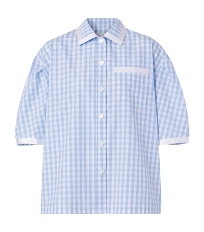 Burberry Puff-sleeve Gingham Cotton Oversized Shirt