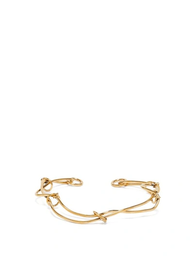 Alexander Mcqueen Twisted Knot Choker In Antique Gold