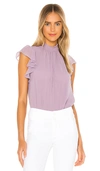 1.state Flutter Sleeve Smocked Neck Blouse In Orchid Bud
