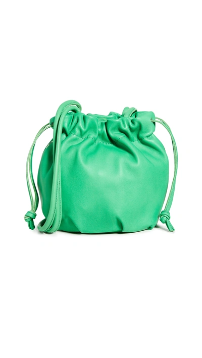 Clare V Emma Leather Drawstring Bag In Parrot Green Italian Nappa