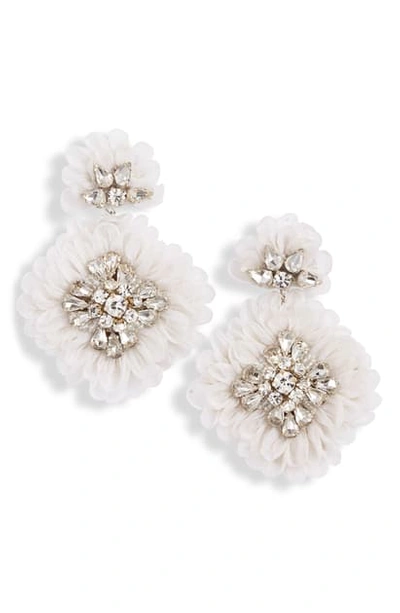 Mignonne Gavigan Mila Silk Organza Statement Earrings In Ivory