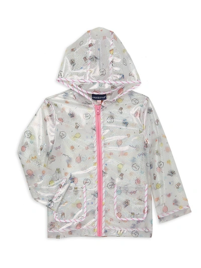 Andy & Evan Kids' Little Girl's & Girl's Glitter Printed Rain Jacket