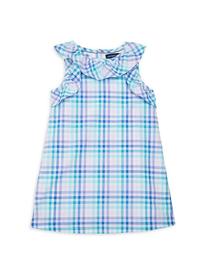 Andy & Evan Little Girl's Checkered Cotton Dress In Pastel Blue