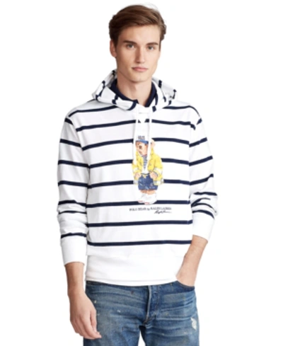 Polo Ralph Lauren Men's Cp-93 Bear Mesh Hoodie In White/cruise Navy