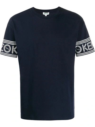 Kenzo Logo-sleeve T-shirt In Blue