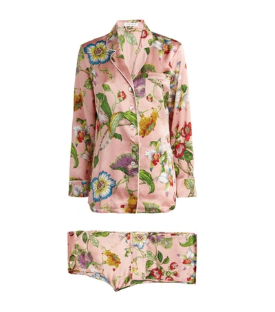 Olivia Von Halle Silk Lila Floral Pyjama Set