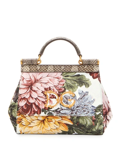 Dolce & Gabbana Mini Sicily Bag In Dalia Jacquard And Ayers In Multi