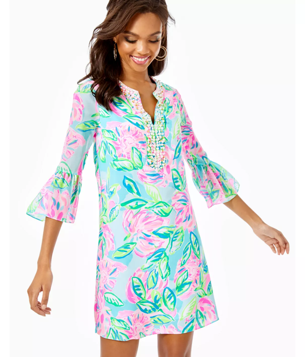 Lilly Pulitzer Elenora Silk Dress In Multi Totally Blossom | ModeSens