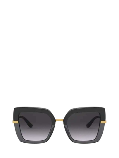 Dolce & Gabbana Square-frame Sunglasses In Light Grey Gradient Black