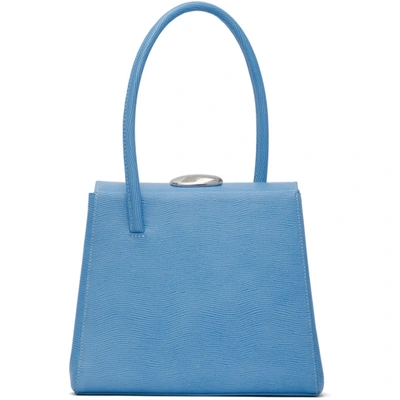 Little Liffner Loop Lizard-effect Leather Tote In Lt Blue