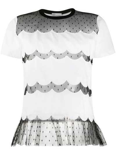 Red Valentino Lace Panels Short-sleeved T-shirt In White