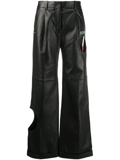 Off-white Meteor Formal Pants In Black Leather