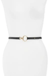 Chloé Skinny Leather Belt In Black