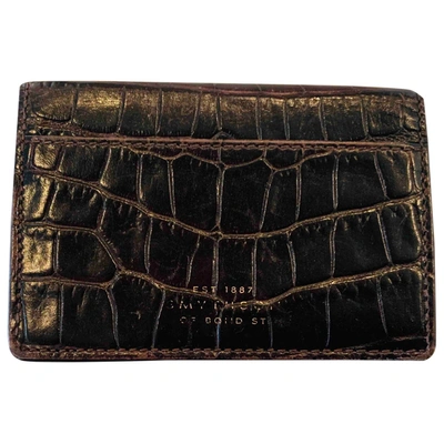 Pre-owned Smythson Leather Card Wallet In Brown