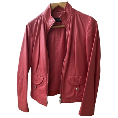 Pre-owned Max Mara Leather Jacket In Pink