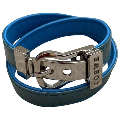 Pre-owned Loewe Patent Leather Bracelet In Blue