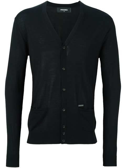 Dsquared2 Layered Zip & Button Up Wool Cardigan, Black | ModeSens