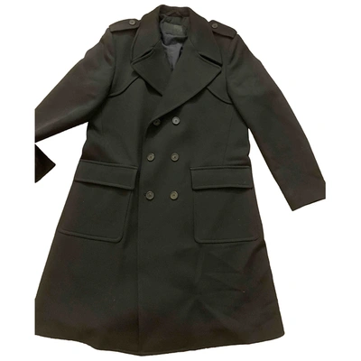 Pre-owned Bally Wool Trenchcoat In Black