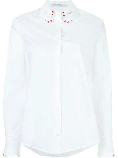 Vivetta Freetown Hand-embroidered Cotton Shirt In White
