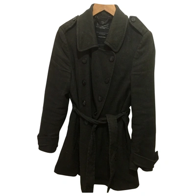 Pre-owned Allsaints Linen Trench Coat In Green