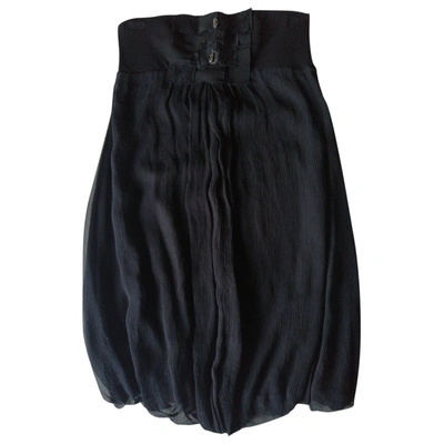 Pre-owned Max Mara Silk Mini Dress In Black
