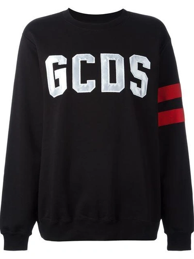 Gcds Logo Patch Sweatshirt In Nero