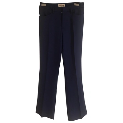 Pre-owned Zadig & Voltaire Spring Summer 2020 Wool Straight Pants In Navy
