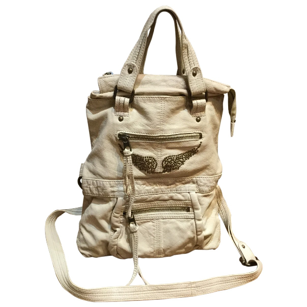 Preowned Zadig & Voltaire Touly Beige Leather Handbag ModeSens
