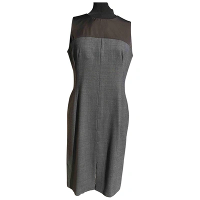 Pre-owned Paule Ka Wool Mid-length Dress In Grey