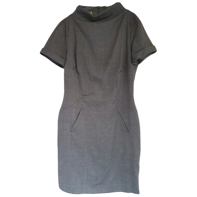 Pre-owned Costume National Wool Mid-length Dress In Grey