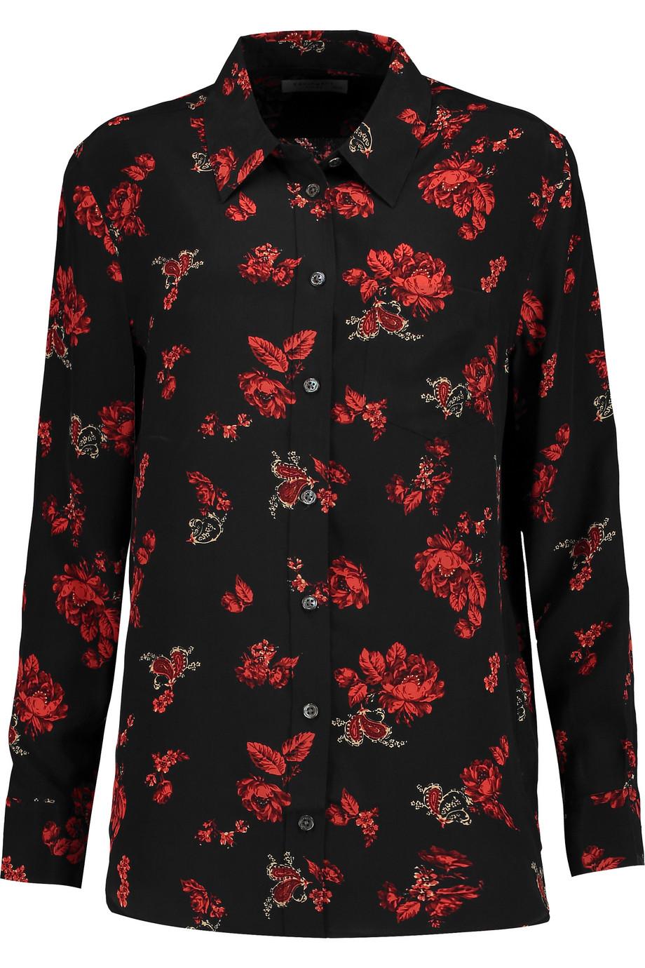 printed silk shirt women's