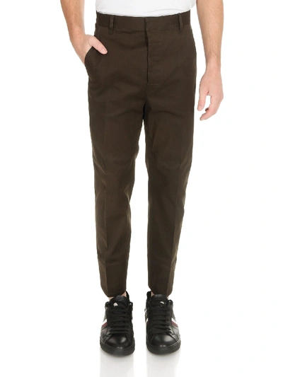 Dsquared2 Green Cotton Cropped Trousers