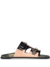 Valentino Garavani Camouflage-print Insole Leather Sandals In Multi