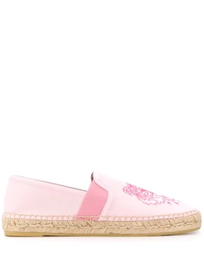 Kenzo Embroidered Tiger Espadrilles In Pink