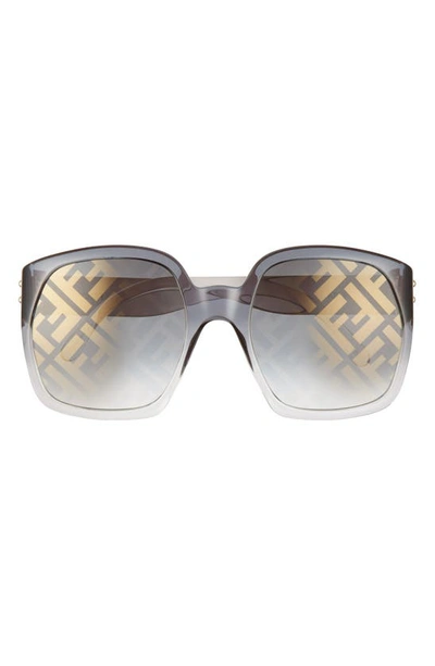 Fendi Optyl Square Sunglasses W/ Ff Lenses In Ochre/ Brown