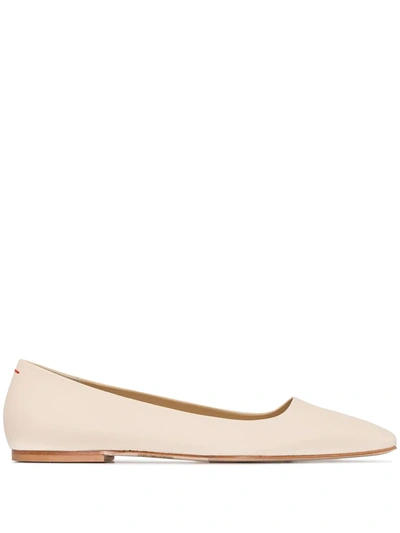 Aeyde Gina Square-toe Ballerina Shoes In Neutrals