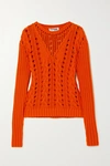 Courrèges Cable-knit Cotton Sweater In Orange