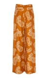 Zimmermann Wavelength Waist Tie Trouser In Gold Paisley In Yellow Pattern